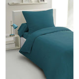 Parure de couette 2 pieces - HOME LINGE PASSION - HP72065 - Microfibre 82 g - 140 x 200 cm - Bleu canard