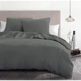 Parure de couette 3 pieces - HOME LINGE PASSION - HP72076 - Microfibre 82 g - 220 x 240 cm - Gris anthracite