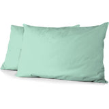 Lot de 2 taies d'oreiller - HOME LINGE PASSION - HP72083 - Microfibre 82 g - 50 x 70 cm - Vert d'eau