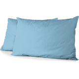 Lot de 2 taies d'oreiller - HOME LINGE PASSION - HP72089 - Microfibre 82 g - 50 x 70 cm - Bleu ciel