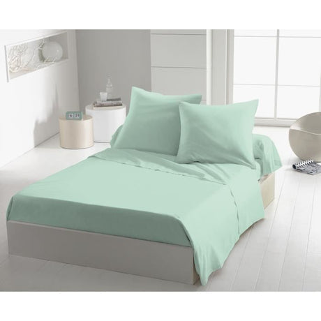 Drap plat - HOME LINGE PASSION - HP72096 - Microfibre 82 g - 180 x 290 cm - Vert d'eau