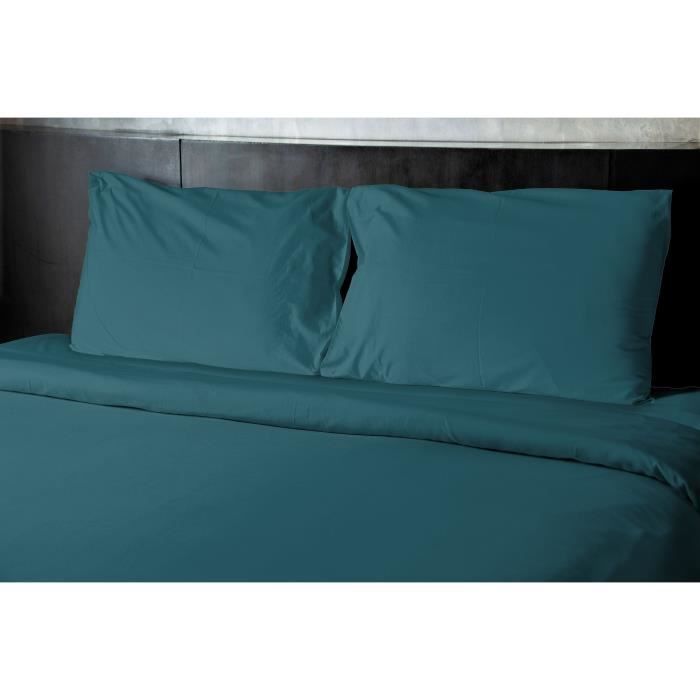 Drap plat - HOME LINGE PASSION - HP72100 - Microfibre 82 g - 180 x 290 cm - Bleu canard