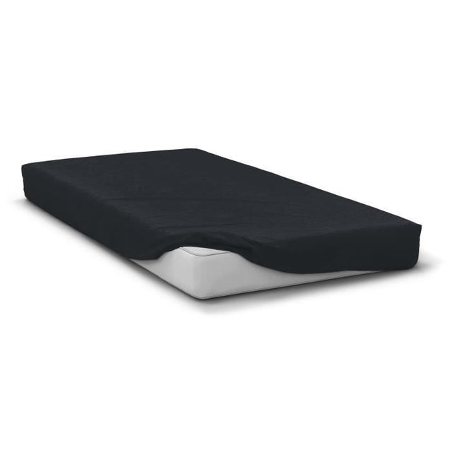 Drap housse - HOME LINGE PASSION - HP72108 - Microfibre 82 g - 90 x 190 cm - Bonnet 30 cm - Noir