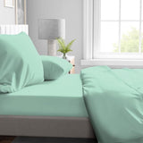 Drap housse - HOME LINGE PASSION - HP72112 - Microfibre 82 g - 90 x 190 cm - Bonnet 30 cm - Vert d'eau