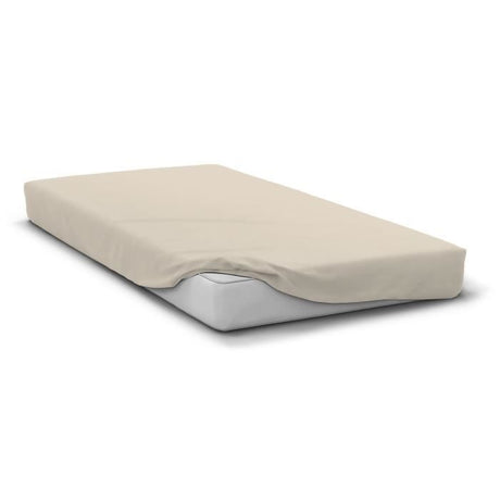 Drap housse - HOME LINGE PASSION - HP72114 - Microfibre 82 g - 160 x 200 cm - Bonnet 30 cm - Beige ivoire