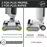HOOVER HW500 - Aspirateur Balai Laveur sans Fil Eau et Poussiere - Double Rouleau - Moteur Haute Performance 230W