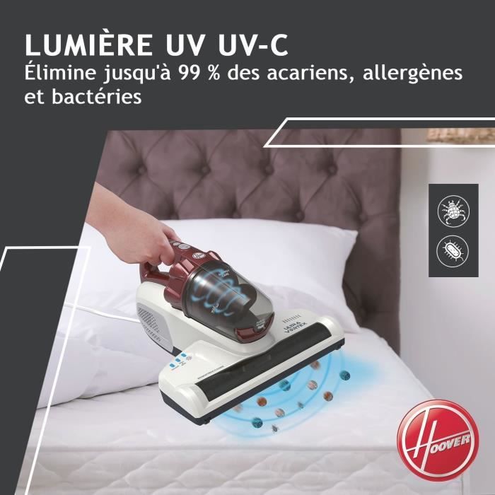 Aspirateur Matelas et Textiles Ultra Vortex - HOOVER MBC500UV - 500 W - 0,3 L - Animaux Allergies - Lampe UV-C antibactÈrien