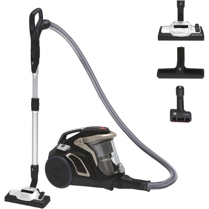 Bagless Cylinder Vacuum Cleaner - HOOVER - HP720PET - 850 W - 68 dBA - 2 L Cassette - Special parquet and animals