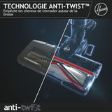 Aspirateur Balai sans fil - HOOVER HF920H - 65 AW - 86 dBA - Ecran LED - Rose / Gris