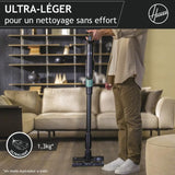 Aspirateur Balai sans Fil - HOOVER HF201P - Ultra-lÈger, Puissant 50AW, Turbobrosse SpÈcial Animaux, Technologie Ultra Compact x3