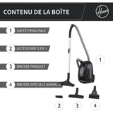 HOOVER HE1 - Aspirateur Traineau avec sac Compact et Puissant - Grande CapacitÈ 2,5L- Haute-performance sur Sols Durs et Moquettes