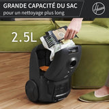 HOOVER HE1 - Aspirateur Traineau avec sac Compact et Puissant - Grande CapacitÈ 2,5L- Haute-performance sur Sols Durs et Moquettes