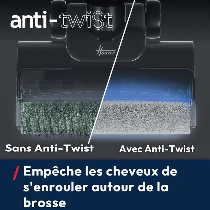 HOOVER HW300 - Aspirateur Laveur de Sols - 16 000Pa - Autonomie 40min - Tech.Anti-Twist Anti-emmelement - Auto-Nettoyage