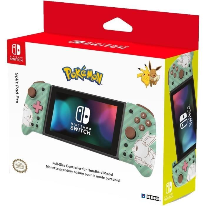 Manette de jeu - Nintendo Switch - Pokémon - Filaire - Vert/Blanc - Split Pad Pro - Boutons arriere - Turbo - Hori