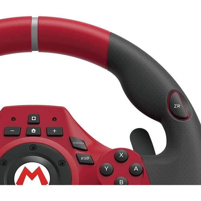 Volant de course Mario Kart Racing Wheel Pro Deluxe - HORI - Nintendo Switch, PC - Pédales - Rouge