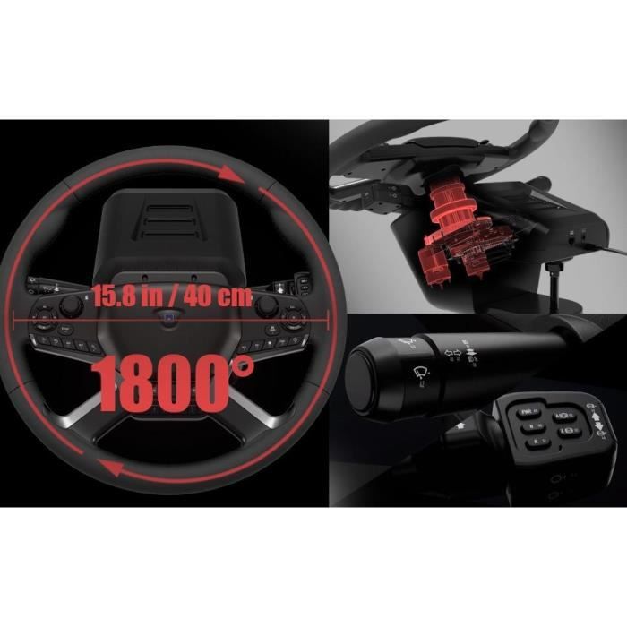 Volant avec boîte de vitesses et pédales - HORI - PC - Inclus Truck Simulator 2 et American Truck Simulator