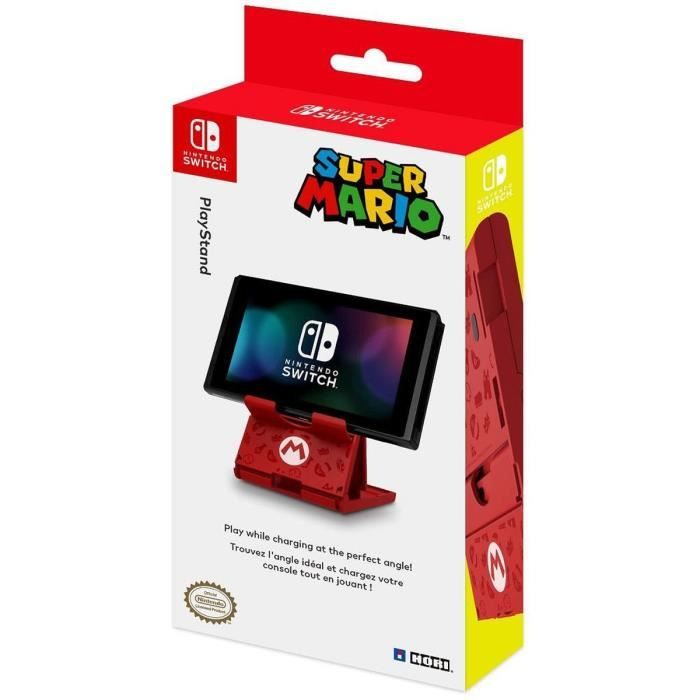 Support console - Nintendo Switch - Super Mario - Hori - Socle ajustable angle jeu - Mario Design