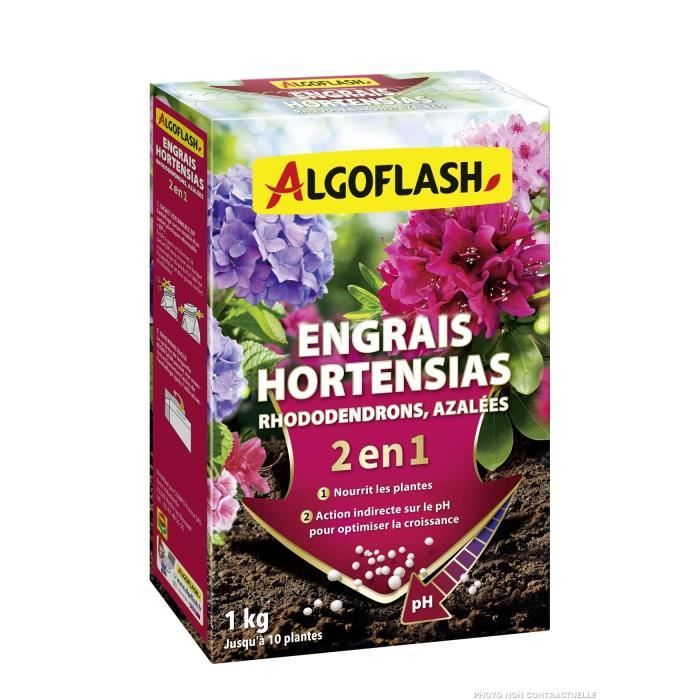 ALGOFLASH NATURASOL Engrais Hortensias, Rhododendrons et Azalées -  Spécial pH - 1 kg