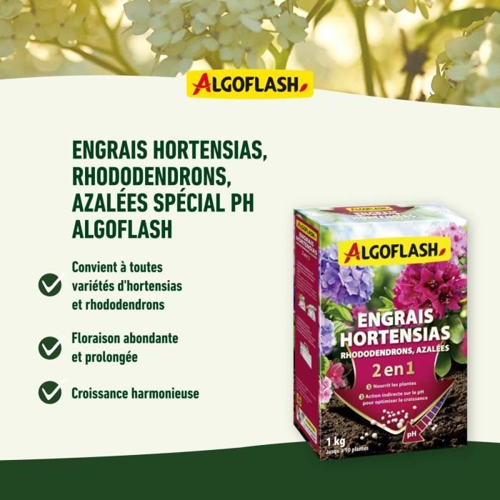 Engrais Hortensias, Rhododendrons et AzalÈes - ALGOFLASH NATURASOL - SpÈcial pH - 1 kg