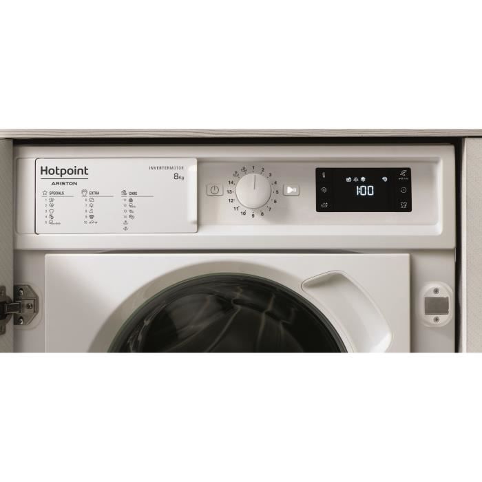 Lave-linge hublot encastrable HOTPOINT BIWMHG81485EU - 8 kg - Induction - L60cm - 1400 trs/min - Classe B