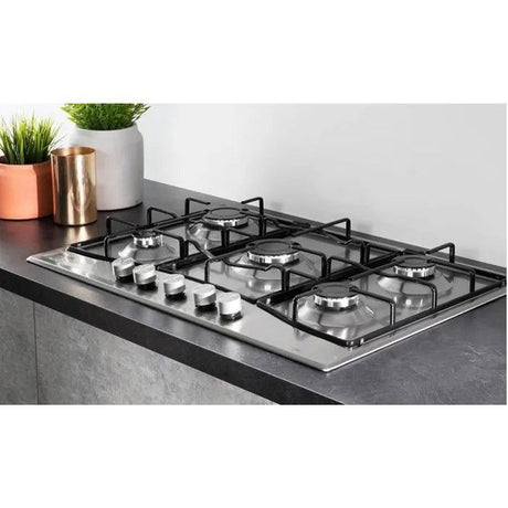 HOTPOINT PNN 751 IX Plaque de cuisson gaz - 5 foyers - 10,5kW - L75 x P51cm - Revetement inox - Inox