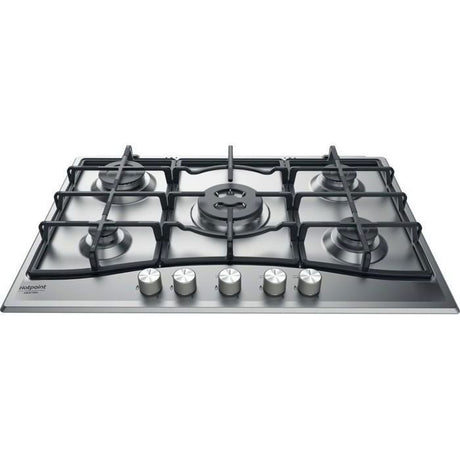 HOTPOINT PNN 751 IX Plaque de cuisson gaz - 5 foyers - 10,5kW - L75 x P51cm - Revetement inox - Inox