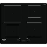 Table de cuisson induction - HOTPOINT - 4 foyers - L60 cm - HQ5660SNE - 7200 W - Revetement verre noir