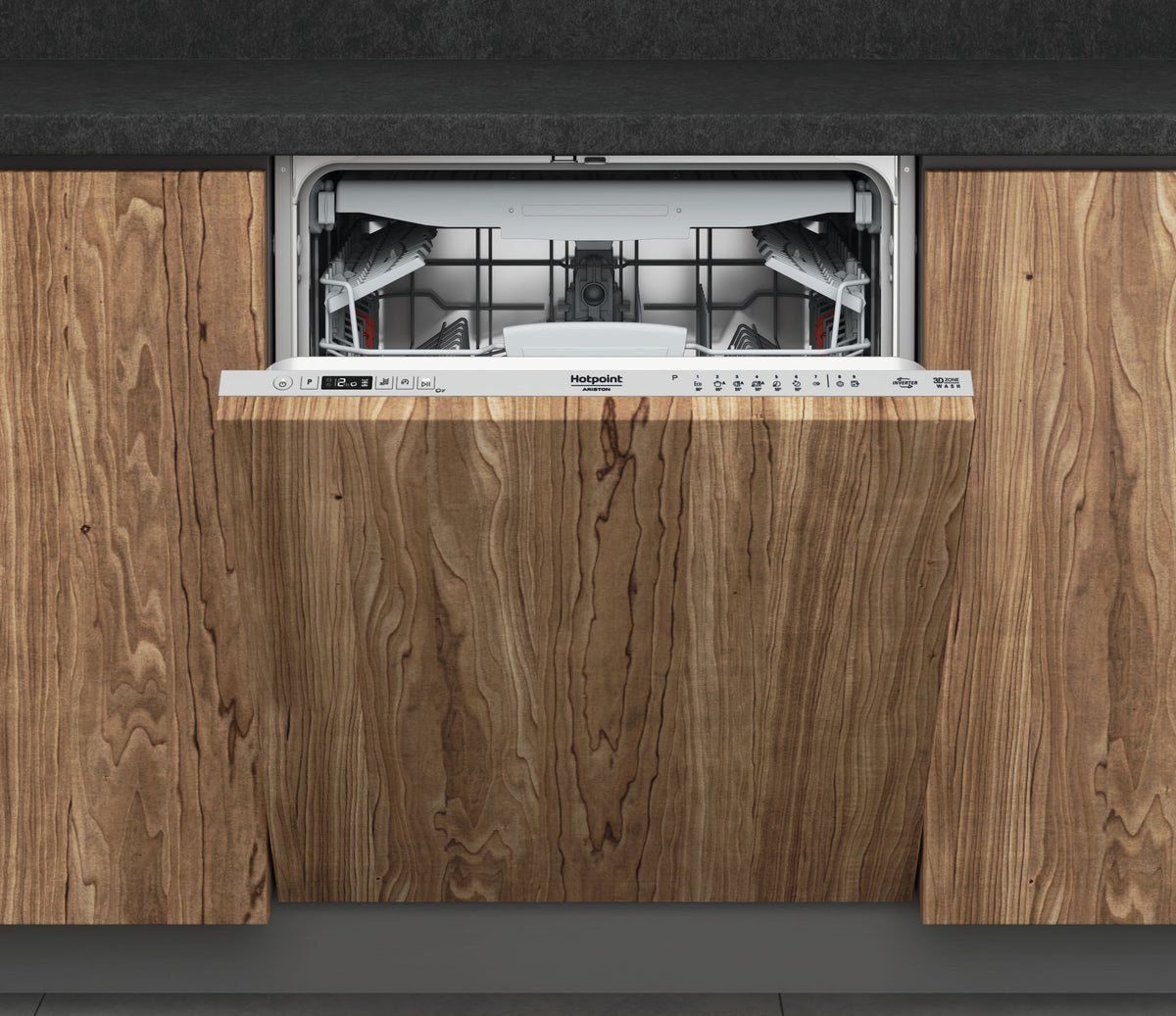 Lave-vaisselle tout encastrable HOTPOINT HI5030WEF - 14 couverts - Induction - L60cm - 43 dB - tiroir a couverts