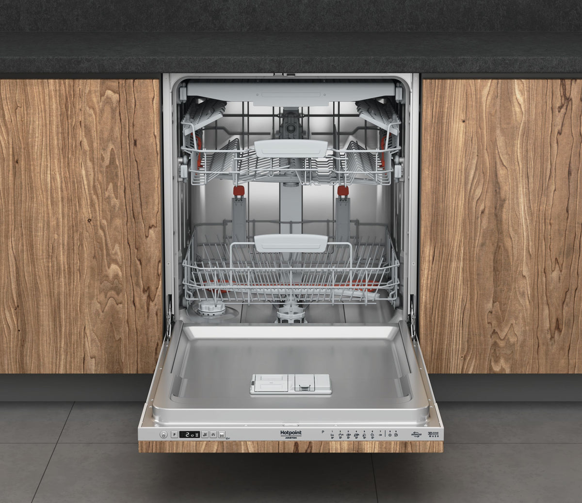 Lave-vaisselle tout encastrable HOTPOINT HI5030WEF - 14 couverts - Induction - L60cm - 43 dB - tiroir a couverts