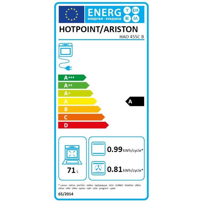 Four encastrable - Catalyse - HOTPOINT - HAO455CB - Noir - 71 L - 59,5 x 59,5 x 57 cm