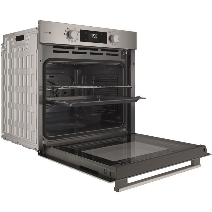 Four encastrable - Pyrolyse hydrolyse - Chaleur pulsée - HOTPOINT - HAO854PSX - Inox - 71 L - A++ - Fonction vapeur