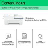 Imprimante tout-en-un HP Deskjet 4222e jet d'encre couleur Copie Scan - 3 mois d'Instant ink inclus avec HP+