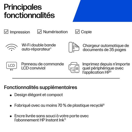 Imprimante tout-en-un HP DeskJet 4310 jet d'encre couleur - 3 mois d'Instant ink inclus avec HP+