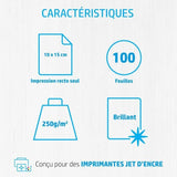 Papier photo brillant HP Advanced - 100 feuilles/10 x 15 cm - HP - Q8692A