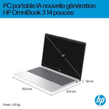 PC Portable HP Omnibook 3 14-ha0015nf - Windows 11 - 14 FHD IPS - Ryzen AI 5 340 - RAM 16Go - Stockage 512Go SSD - AZERTY