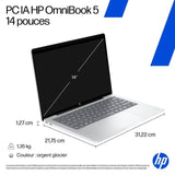 PC Portable HP OmniBook 5 14-he0018nf - Windows 11 - 14 2K OLED - Snapdragon X1-26-100 - RAM 16Go - Stockage 512Go SSD - AZERTY
