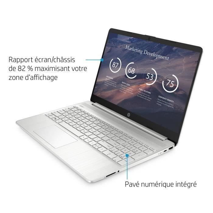 PC Portable HP 15s-eq2090nf - Windows 11 - 15,6 FHD - Ryzen 7-5700U - RAM 16Go - Stockage 512Go SSD - AZERTY