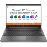 PC Portable HP 15s-fq0024nf - Windows  11 - 15,6 FHD - Celeron N4120 - RAM 4Go - 128Go SSD - Microsoft 365 Personnel inclus 1 an