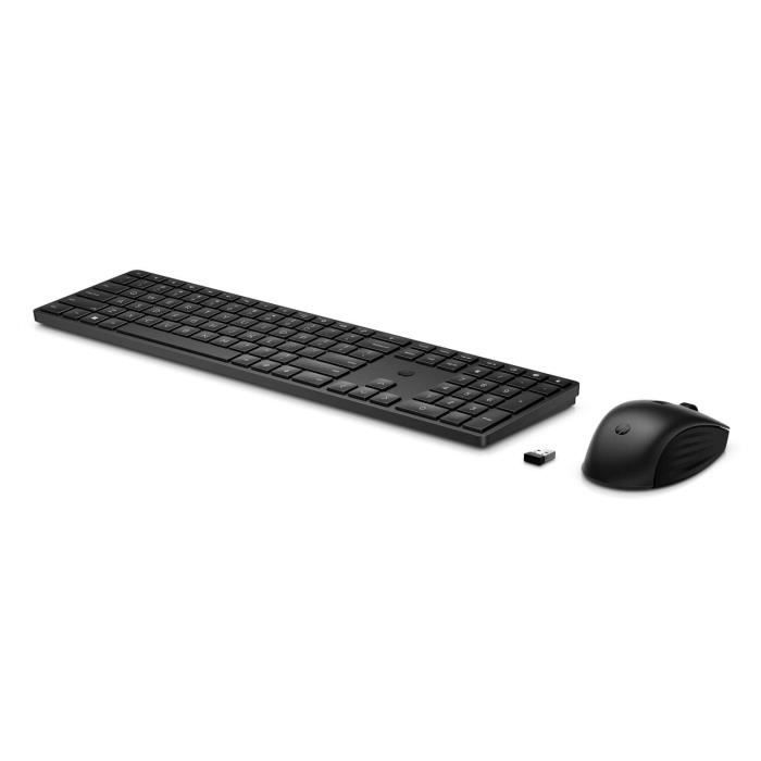 Ensemble Clavier Souris sans fil HP 650 - AZERTY - Noir