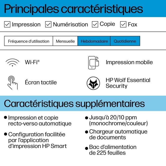 HP OfficeJet Pro 8124e - Imprimante tout-en-un ñ Jet d'encre couleur avec 3 mois d'Instant Ink inclus avec HP+