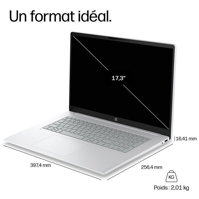 PC Portable HP OmniBook 3 17-dn0006nfx - Sans Windows - 17,3 FHD IPS - Ryzen 5 250 - RAM 8Go - Stockage 512Go SSD - AZERTY