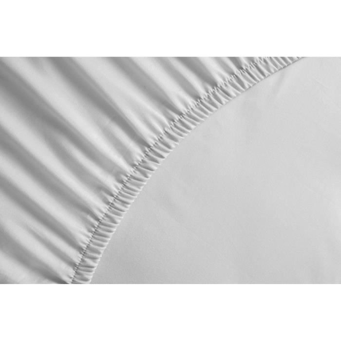 LOVELY HOME Drap Housse 100% coton 140x190x25 cm blanc