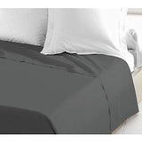 Drap Plat - LOVELY HOME - 100% coton - 240 x 300 cm - Gris Foncé