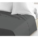 Drap Plat - LOVELY HOME - 100% coton - 240 x 300 cm - Gris Foncé