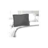 LOVELY HOME Lot de 2 Taies d'Oreillers 100% coton 50x70 cm - Gris foncé