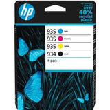 HP 934/935 Pack de 4 cartouches d'encre noire, cyan, jaune et magenta authentiques (6ZC72AE) pour HP OfficeJet Pro 6200