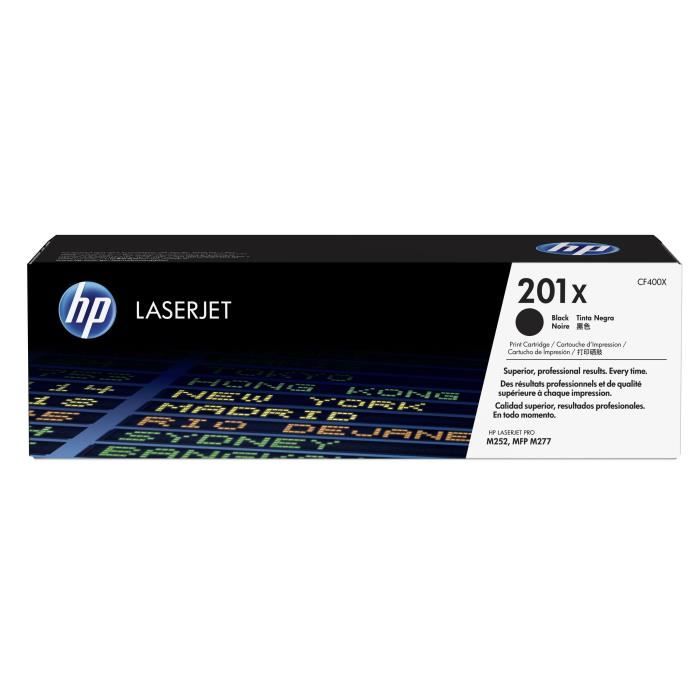 Cartouche de toner noir HP 201X grande capacité authentique pour HP Color LaserJet Pro M252/M274/M277