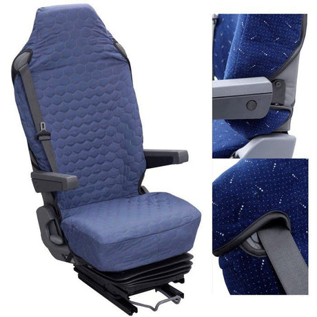 Housse universelle HTC EQUIPEMENTS pour siege de camion en coton matelassé tissu jean's 100% coton