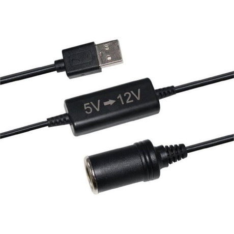 Convertisseur USB 5V vers 12V- HTC TECHNIC - Puissance 12 W - Longueur du câble 120 cm