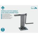 Enrouleur de sangle - HTC EQUIPEMENTS- En acier inoxydable. Avec base magnétique,